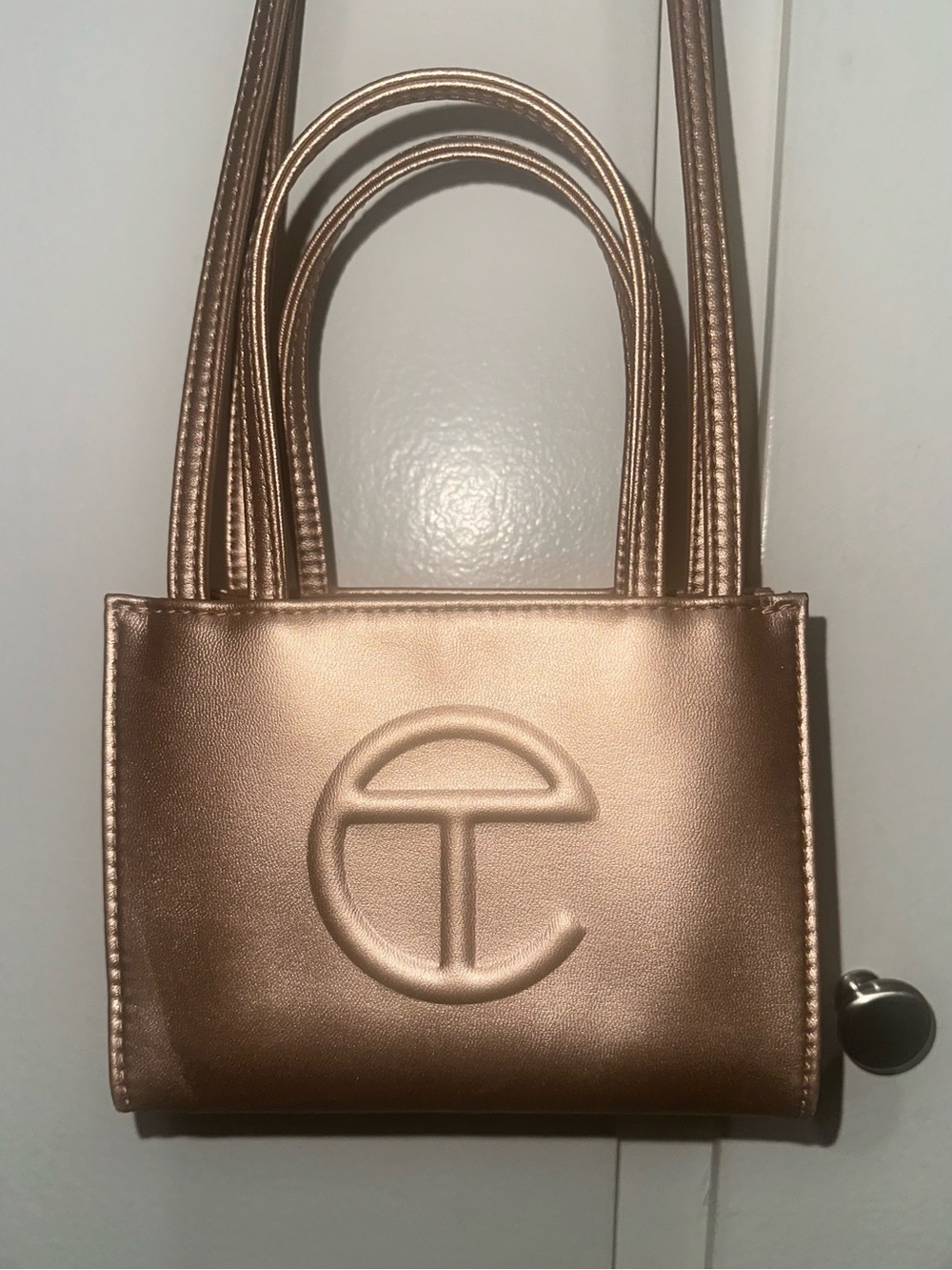 Small Copper Telfar Shopping Bag